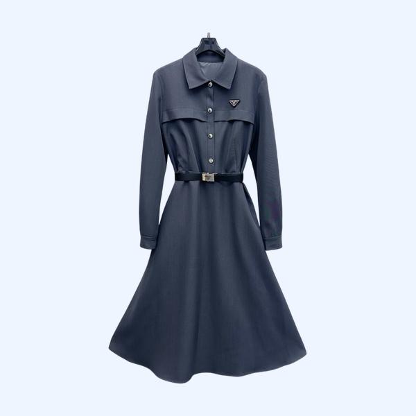 프라다 라벨 벨트 롱스커트