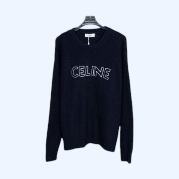 셀린느 자수 울혼방니트