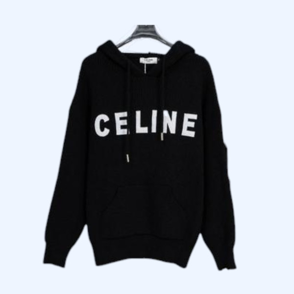 셀린느 자수 후드 니트