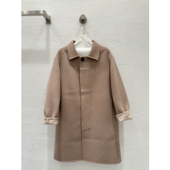 디올 로고 울 롱코트