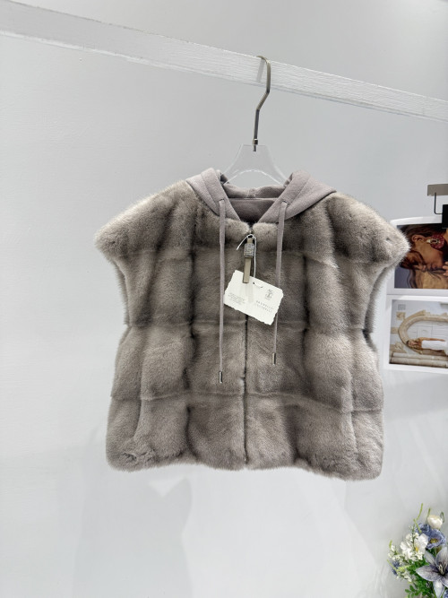 BC 후드 밍크 베스트