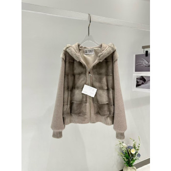 BC 후드 밍크 캐시미어 재킷