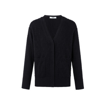 팬디 밸리보 자카드 브이넥 가디건