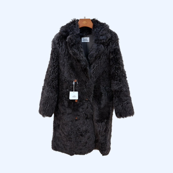 에르메스 롱 퍼 코트