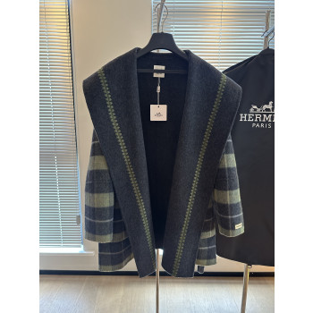 에르메스 체크 무늬 캐시미어 코트