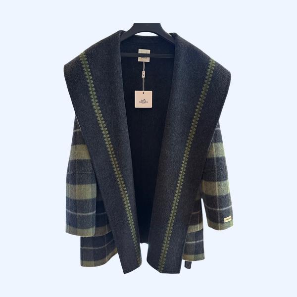 에르메스 체크 무늬 캐시미어 코트