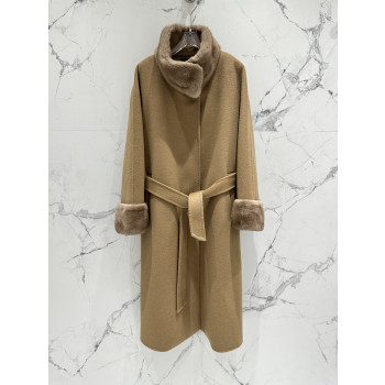 막스마라 싱글 브레스트 라펠 퓨어 캐시미어 코트