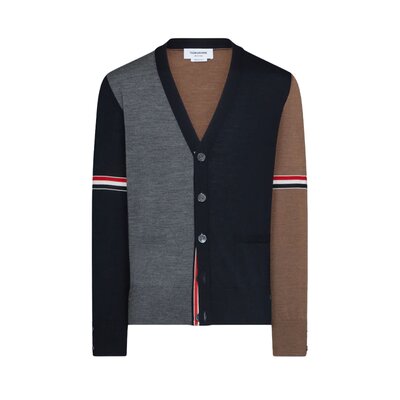 파인 메리노 울 펀믹스 브이넥 카디건