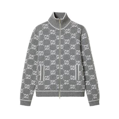 GG 부클레 스티치 자카드 가디건