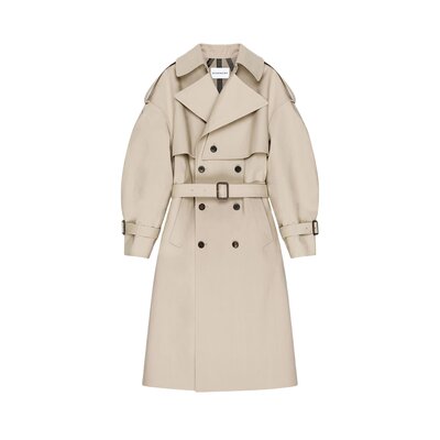 코튼 소재의 쿠튀르 심 트렌치 코트