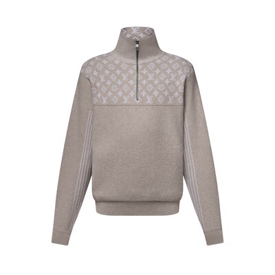 리브드 울 하프 지퍼 풀오버